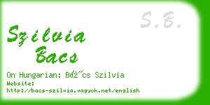 szilvia bacs business card